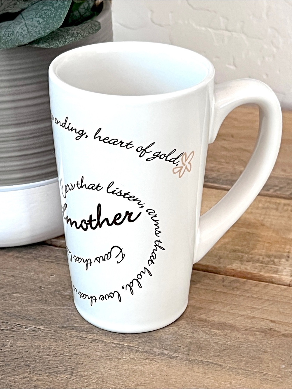 Carson Life Is A Circle Grandmother Script Swirl Tall Ceramic Latte Mug